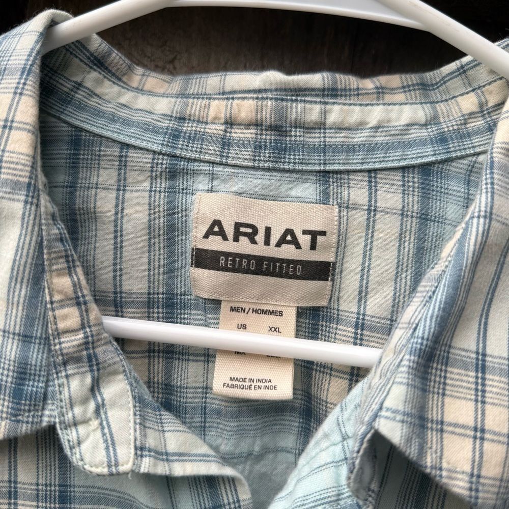 Ariat Hinkle Retro Fit Plaid Pearl Snap Button Down Shirt XXL - Picture 3 of 3